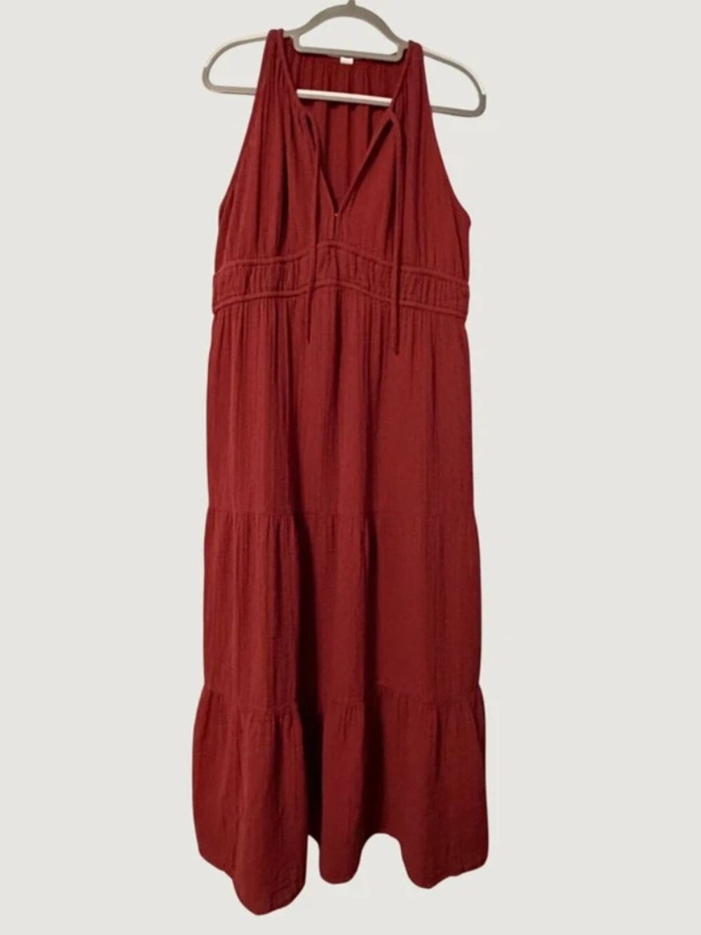 Old Navy XL Rust Sleeveless Halter Tiered Midi Dress